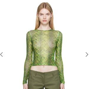 Miaou Green Python Long Sleeve in Lime Python